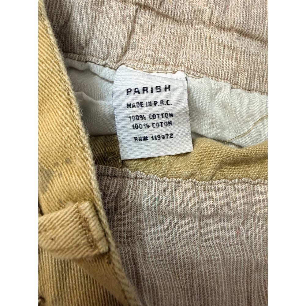 Parish Nation Mens Tan Paint Splatter Denim Pants Tapered Streetwear Size 36x31 - Picture 11 of 12